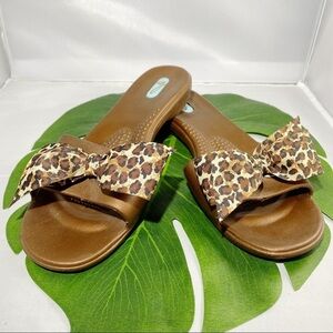 OKA B. MADISON LEOPARD ANIML PRINT SLIDE‎ SANDALS​​​​​